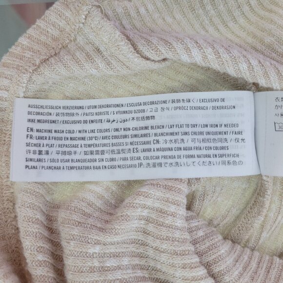 Abercrombie & Fitch A&F Slim Ribbed Turtleneck Sweater Top Womens Size L Beige - Picture 6 of 6